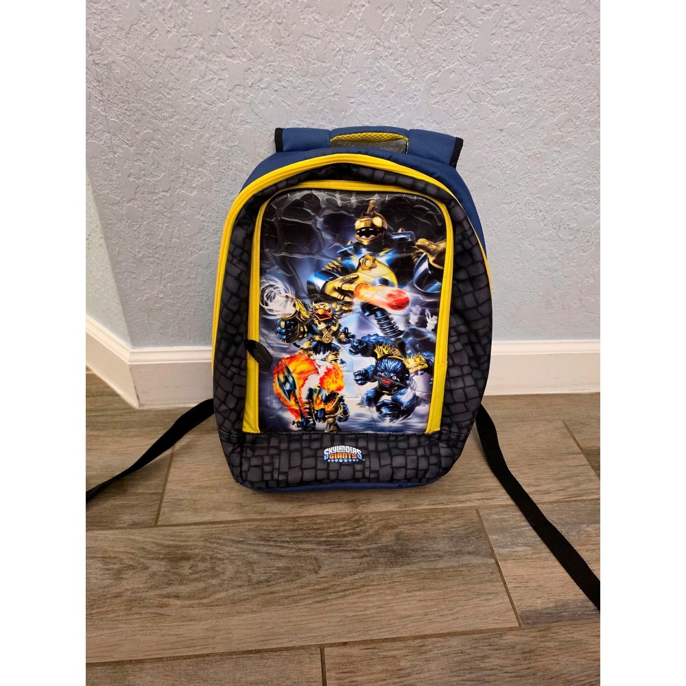Skylanders Giants Kids Backpack Blue Yellow Graphic School Bag Padded Straps